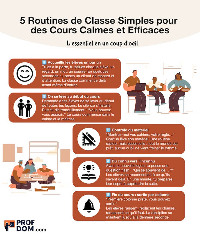 infographie 5 routines de classe