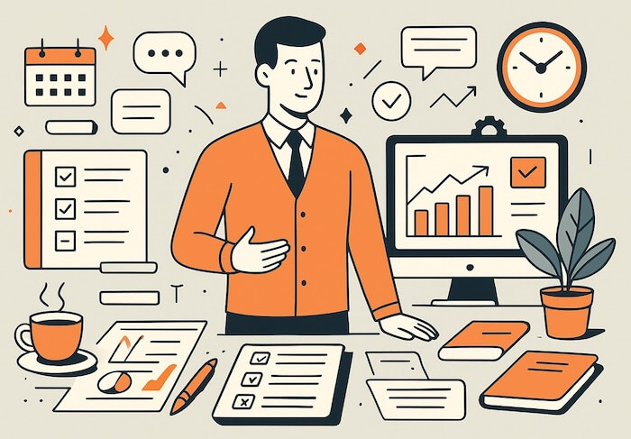 professeur occupé par de nombreuses tâches